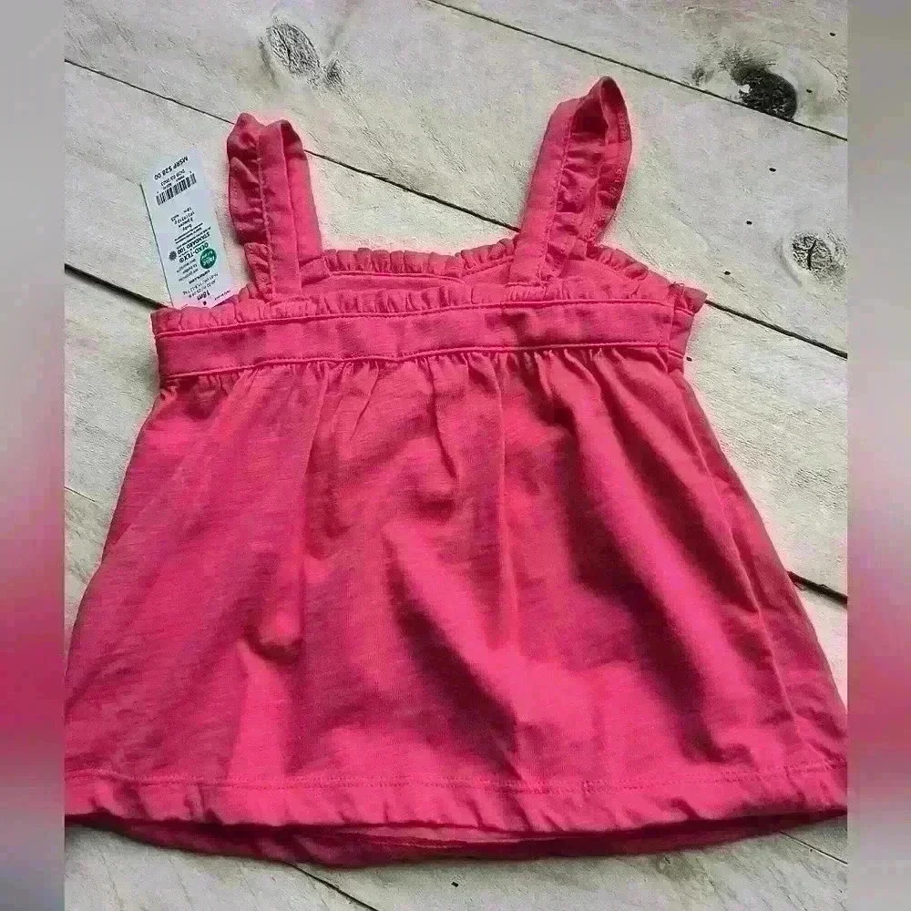 Carter's 3pc Floral Print Tank Bodysuit With Tank And Shorts Pink White 18 Month - Picture 6 of 8